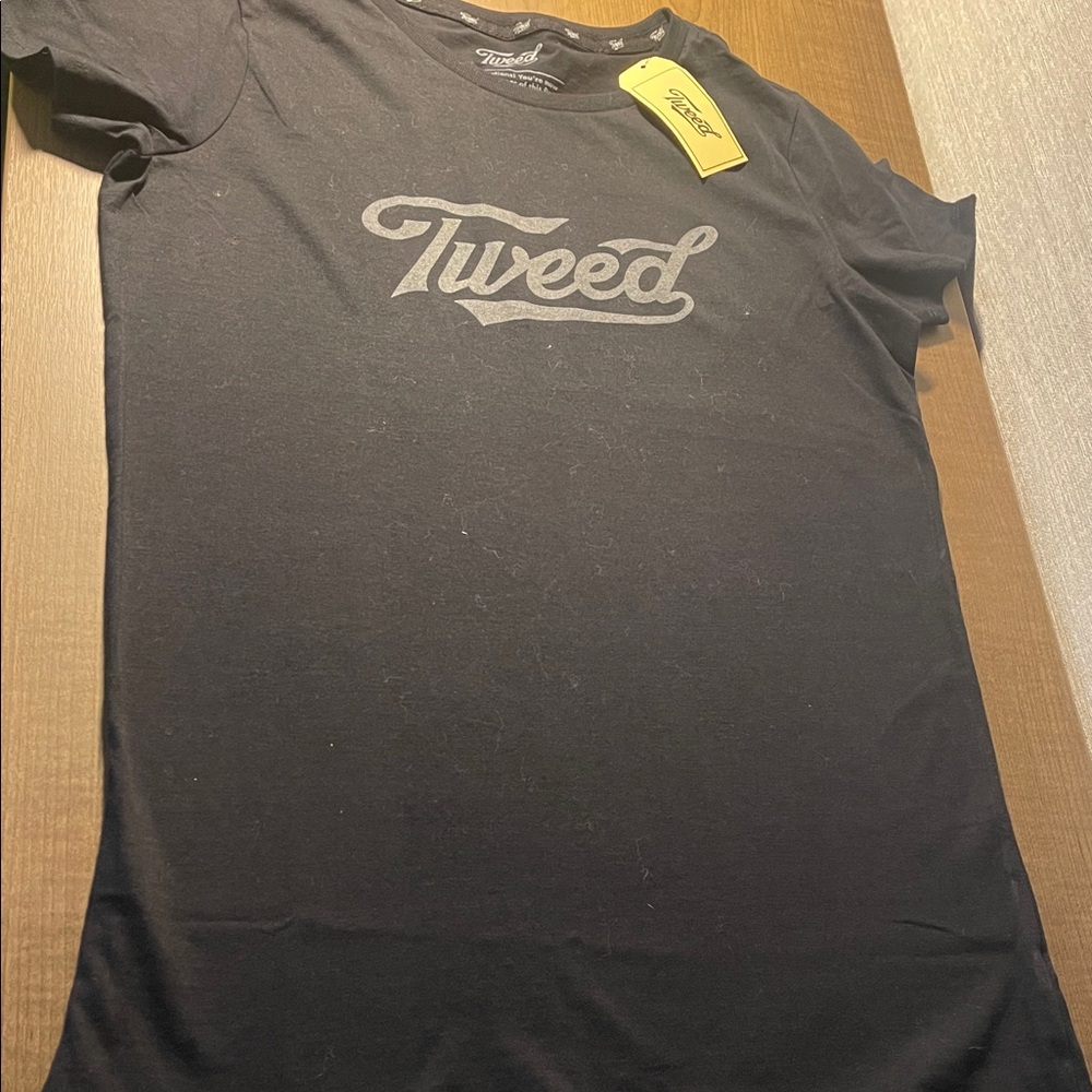 Tweed Charcoal Short Sleeve Tee NWT